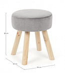 Set 2 Sgabelli  34x34x38 cm in Velluto Adeline Grigio