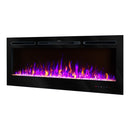 Camino Elettrico da Incasso 54,4x128x14 cm Effetto Fiamma 1500W Hermes Nero