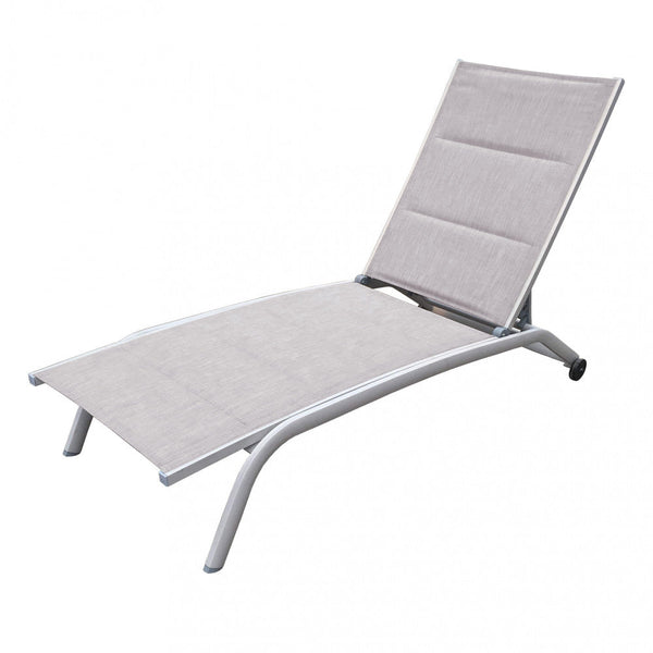 prezzo Itaca Stapelbare Garten-Sonnenliege 194x71x83 h cm in Textilene Tortora