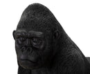 Statua Gorilla 35x37,5x21,5 cm in Poliresina Nero