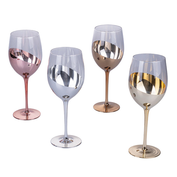 prezzo Set 4 schicke Glaskelche mit Metallic-Finish Villa d'Este Home Tivoli