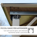 Gazebo da Giardino 2,94x2,94m in Alluminio Caffè