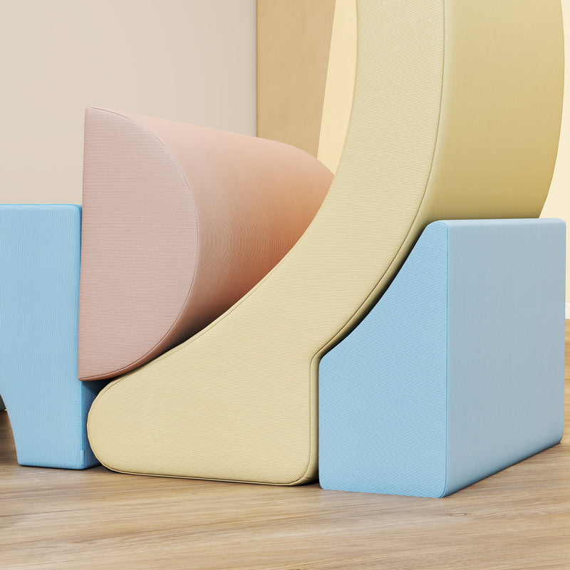 Set 5 Costruzioni Morbide per Bambini Rivestimento in Velluto Sfoderabile e Lavabile Multicolore    