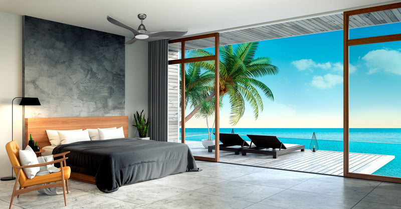 Ventilatore da Soffitto con 3 Pale in Abs Ø132 cm 5 Velocità Martec Wave Nero