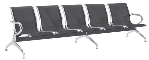 online Bank für Wartezimmer 5 Sitzplätze in Black Tosini Office Steel