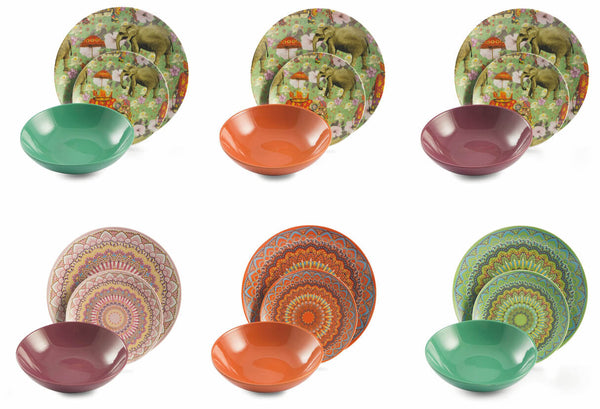 prezzo 18-teiliges Tafelservice aus Porzellan und Steinzeug Villa d'Este Home Tivoli Maraja Multicolor
