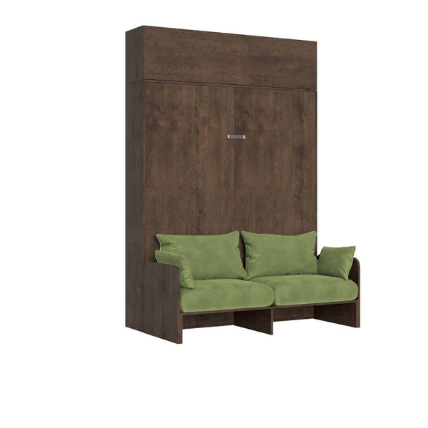 acquista Letto Matrimoniale A Scomparsa 160 Kentaro Con Divano E Pensile Noce e Verde