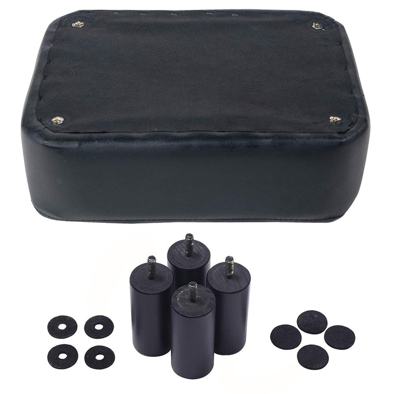 Poggiapiedi Pouf Rettangolare in Similpelle Piedini in Legno Nero