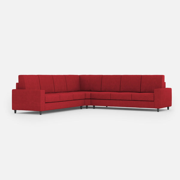 online Divano Angolare 7 Posti 286x286x85 cm Sakar in Tessuto Rosso