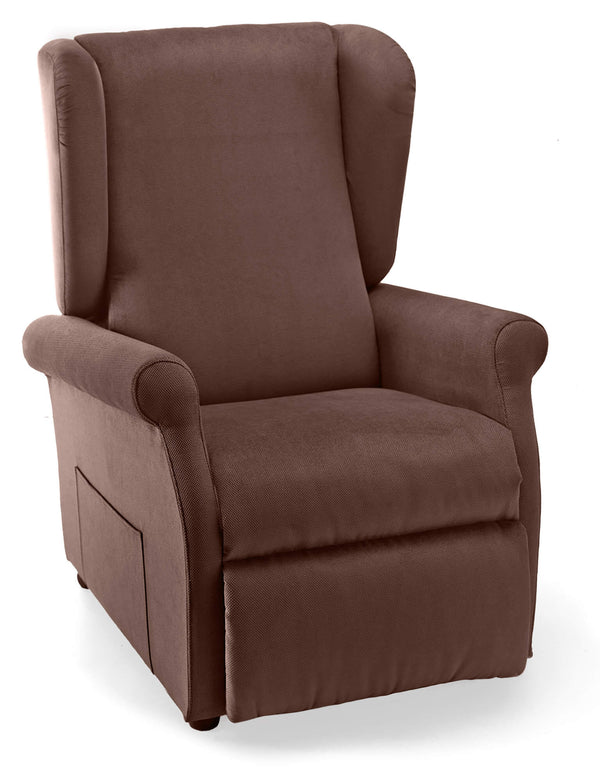 prezzo Poltrona Alzapersona Elettrica 2 Motori 75x107x84 cm con Ruote in Tessuto Dispositivo Medico 1 Marrone