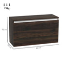 Comodino Sospeso 80x30x45 cm con Cassetto Senza Maniglie Noce   