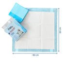 Set 80 Tappetini Assorbenti Profumo Neutro 60x60 cm in Poliestere Bianco/Azzurro