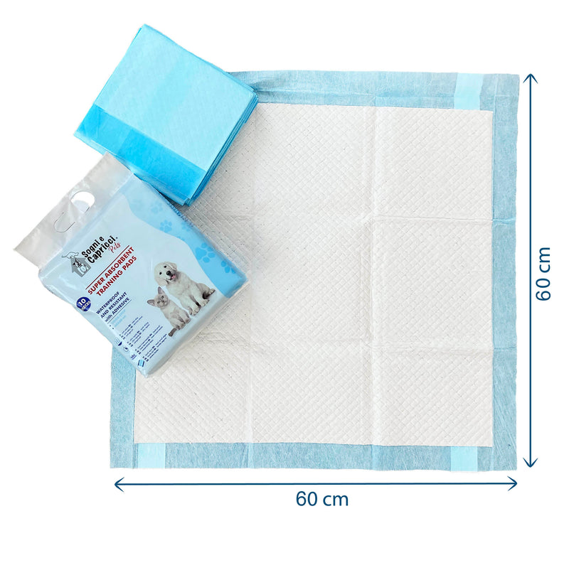 Set 80 Tappetini Assorbenti Profumo Neutro 60x60 cm in Poliestere Bianco/Azzurro