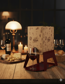 Supporto per Contenitore Vino con Vassoio in Ferro Alluminato Lisa Luxury Bacco Rosso