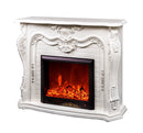Camino Elettrico da Pavimento 116x150x33 cm Effetto Fiamma 1500W Odiseea Bianco