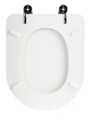 Copriwater Universale 35,3x43,3 cm in MDF Cerniere in Metallo Cromato Clodia Bianco Lucido