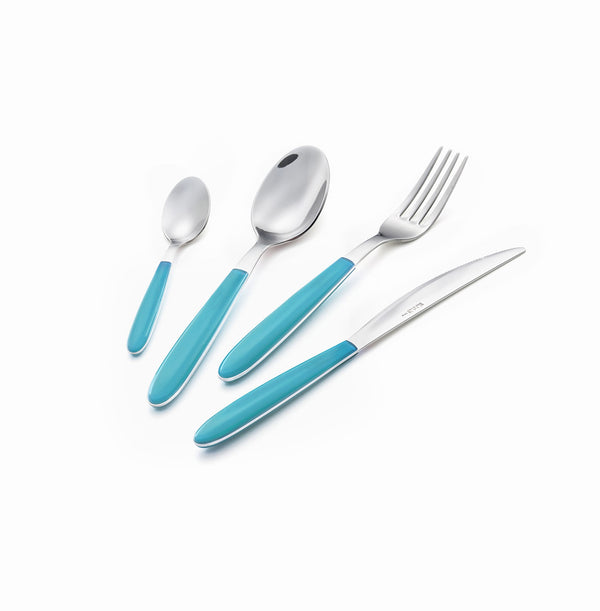 sconto Servizio Set di Posate 24 pezzi in Acciaio Inox Eme Vero Turchese 311