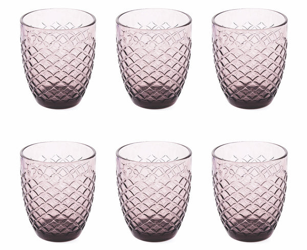 acquista Set mit 6 Gläsern Ø8,5x10 cm aus Glas Villa d'Este Home Tivoli Squared Rossi