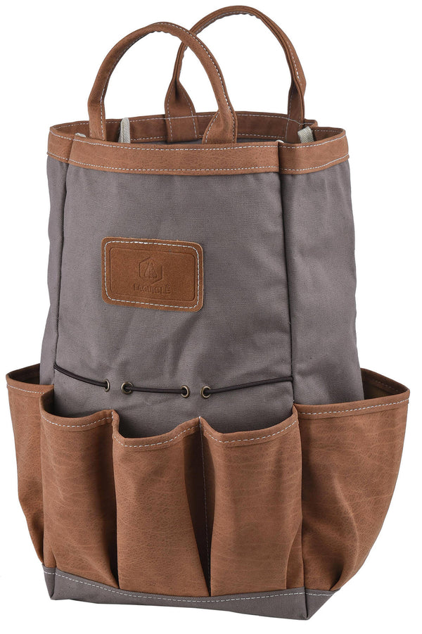 acquista Braune wasserdichte Gartenwerkzeugtasche aus Segeltuch