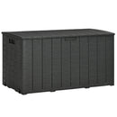 Baule Cassapanca da Esterno 122,4x62x64,5 cm Capacità da 366L in Plastica Nero  