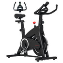 Cyclette Magnetica con Volano 10 kg Sedile e Manubrio Regolabili Monitor LCD e Porta Tablet Nero    