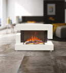 Camino Elettrico da Pavimento Effetto Fiamma 1500W Milano Bianco