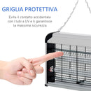 Zanzariera Elettrica 2 Lampade LED 15W Grigio