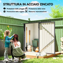 Casetta da Giardino Porta Attrezzi 100x104x160 cm con Porta in Acciaio Galvanizzato Grigio Scuro      