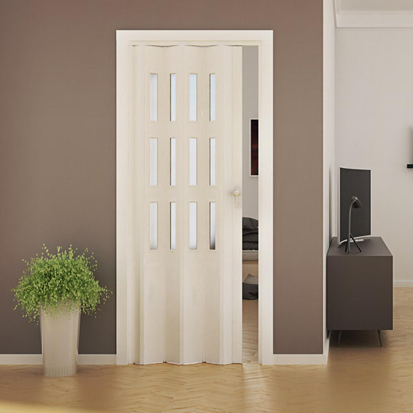 prezzo Innen-Falttür 88,5 x 214 cm aus PVC mit weißem Saba-Jasmin-Glas