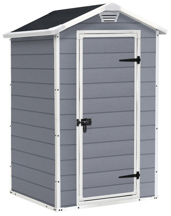 acquista Geräteschuppen 129 x 196 x 103 cm aus Harz Keter Manor 4x3 Grey