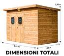 Casetta Box da Giardino 2,76x1,8 m Senza Pavimento in Legno Picea Massello 19mm Tetto a Lastre Theora