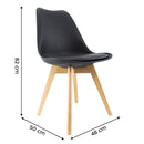 Sedia da Pranzo 48x50x82 cm Piedi in Legno Nera
