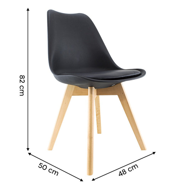 prezzo Esszimmerstuhl 48x50x82 cm Schwarze Holzfüße