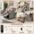 Poltrona Relax Elettrica 96x90x105 cm Reclinabile 150° con Poggiapiedi Seduta Ampia in Velluto Grigio      
