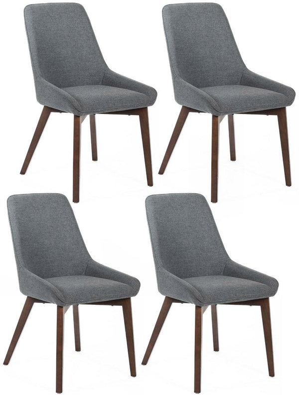 acquista Set 4 Sedie 62x49,5xH87 cm in Tessuto Vera Grigio Scuro