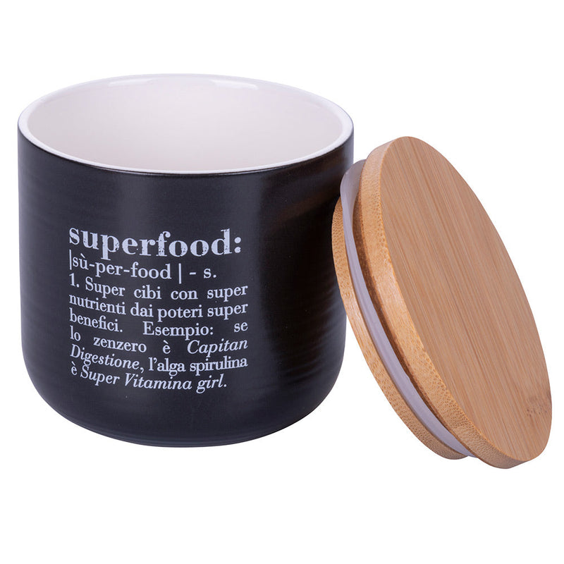 Barattolo Piccolo Superfood 500 ml in New Bone China VdE Tivoli 1996 Nero