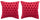 Set 2 Cuscini Decorativi 43x43x6 cm in Poliestere VdE Tivoli 1996 Triangoli Rosso