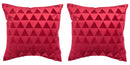 Set 2 Cuscini Decorativi 43x43x6 cm in Poliestere VdE Tivoli 1996 Triangoli Rosso