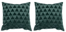 Set 2 Cuscini Decorativi 43x43x6 cm in Poliestere VdE Tivoli 1996 Triangoli Verde