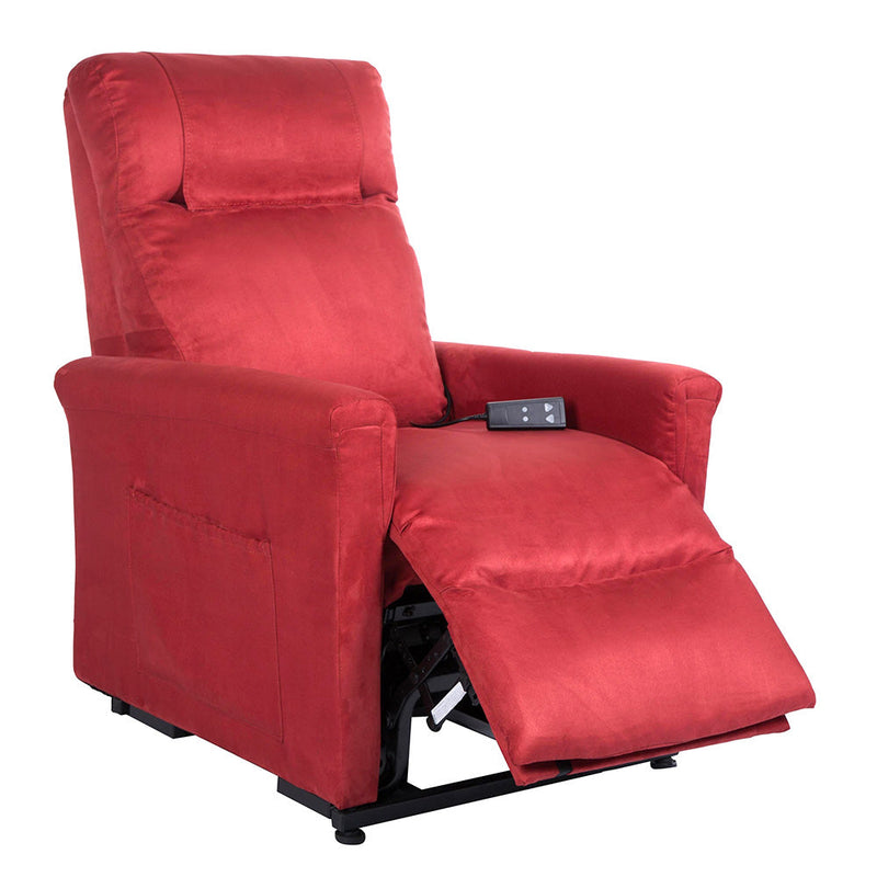 Poltrona Relax Elettrica Dalia con Alzapersona Lift 1 Motore in Microfibra Bordeaux