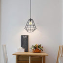 Lampadario a Sospensione Industriale Retrò in Metallo Nero Forja