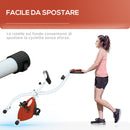 Cyclette Pieghevole Magnetica 8 Livelli Display LCD 97x43x110 cm Rosso 
