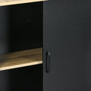 Isola da Cucina con Ripiani 14,5x70x90 cm Portacoltelli e Armadietto con Anta Scorrevole Nero