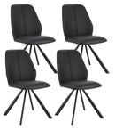 Set 4 Sedie 44x62x88h cm Maxwell Pu Nero 