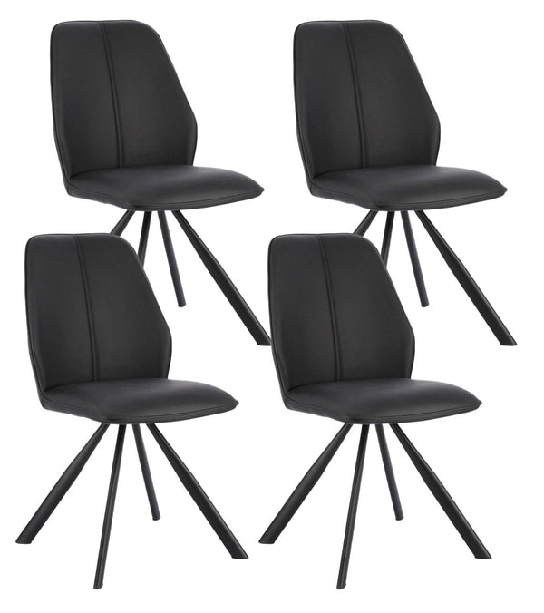 Set 4 Sedie 44x62x88h cm Maxwell Pu Nero sconto