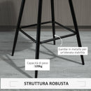 Set 2 Sgabelli Imbottite da Bar 45x47x88 cm in Metallo e Tessuto Vellutato Grigio