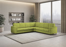 Divano Angolare 7 Posti 286x286x85 cm Marrak in Tessuto Verde