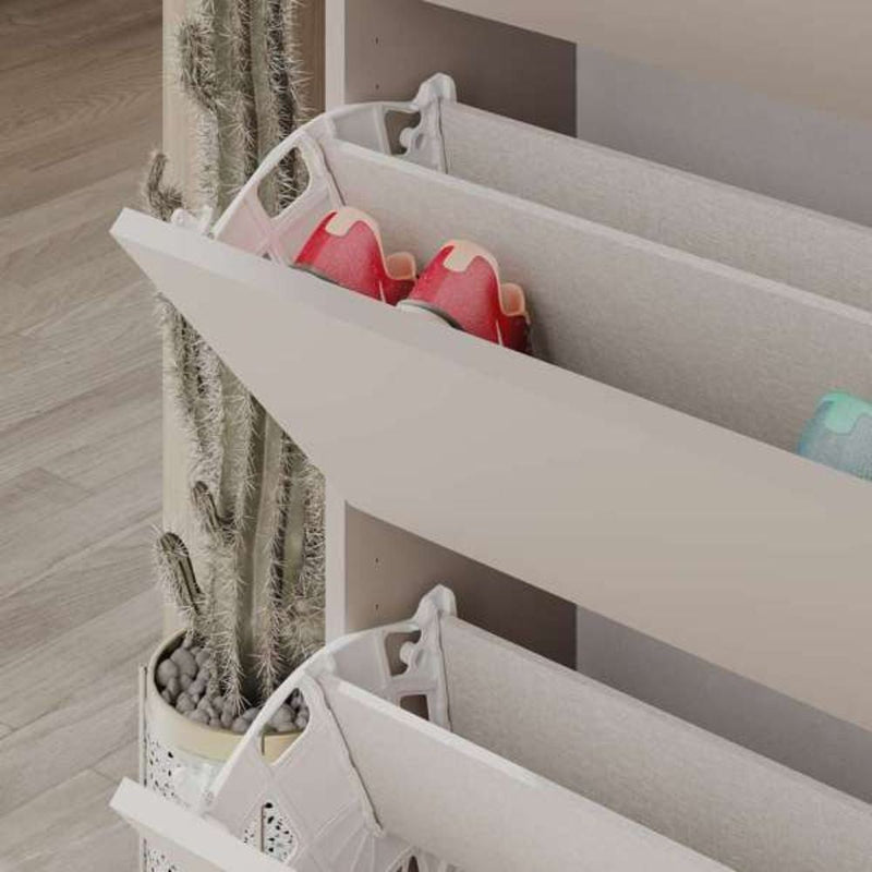 Scarpiera quattro ante a ribalta 73x26x154,5 cm light mocha