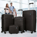 Set 3+1 Valigie Rigide Beauty Case Bagaglio Trolley con Ruote Easy Roll Nero     