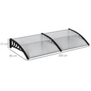 Pensilina Tettoia Moderna 200x96x27 cm in Policarbonato Alluminio e PP Trasparente